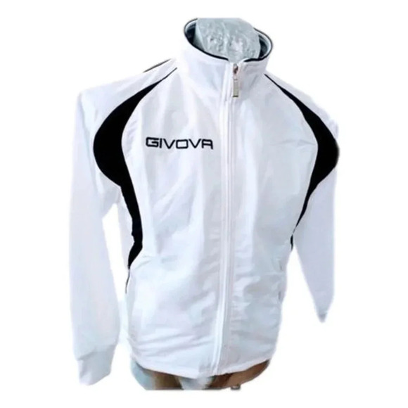Givova Jacket White Black Track Warm Up NEW - Picture 1 of 5